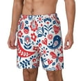 thumbnail image 2 of Gaeub Birds Flowers Mens Swim Trunks Stretch Beach Shorts Quick Dry for Men Swim Shorts Swimwear with Pockets- Medium, 2 of 9