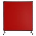 thumbnail image 2 of Écran de Soudage 6x6 Pi avec Cadre Mobile - Rideau en Vinyle Ignifuge Rouge sur Roues, Barrière de Sécurité Flexible pour Zone de Soudage, 2 of 7