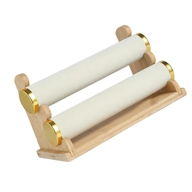 Organizador de joyas para pulseras y brazaletes, ideal para la venta en el tocador. Dos Capas Beige