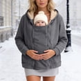 thumbnail image 2 of mgoYE Women's Zip Up 3 in 1 Maternity Ba’by Wearing Hoodie Sweatshirt Jacket(Dark Gray,5XL), 2 of 9