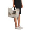 thumbnail image 2 of No Boundaries Women's Bridal Tote Bag with Pouch White "Bride" Print, 2 of 5