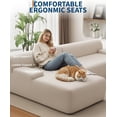thumbnail image 1 of Oversized Cloud Modular Sectional Sofa 108" with Chaise - Ultra-Soft Corduroy 3-Seater Couch - Deep Sleeper, Padded Memory Foam, No Assembly Needed - Brown, 1 of 8