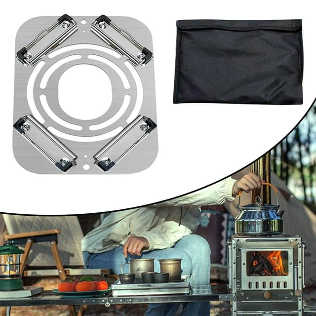 para estufa de carpa, con bolsa de almacenamiento, accesorios para estufas de leña fáciles de usar, protector de chimenea de acero inoxidable