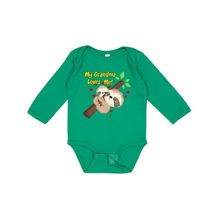 

Inktastic My Grandma Loves Me Sloth Gift Baby Boy or Baby Girl Long Sleeve Bodysuit
