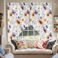 thumbnail image 2 of Pink Purple Swag Curtain Valance for Windows, Yellow Floral Abstract Watercolor Country Floral Window Treatments Short Swag Topper for Kitchen Windows Bathroom Bedroom, 36"x63", 2 of 8