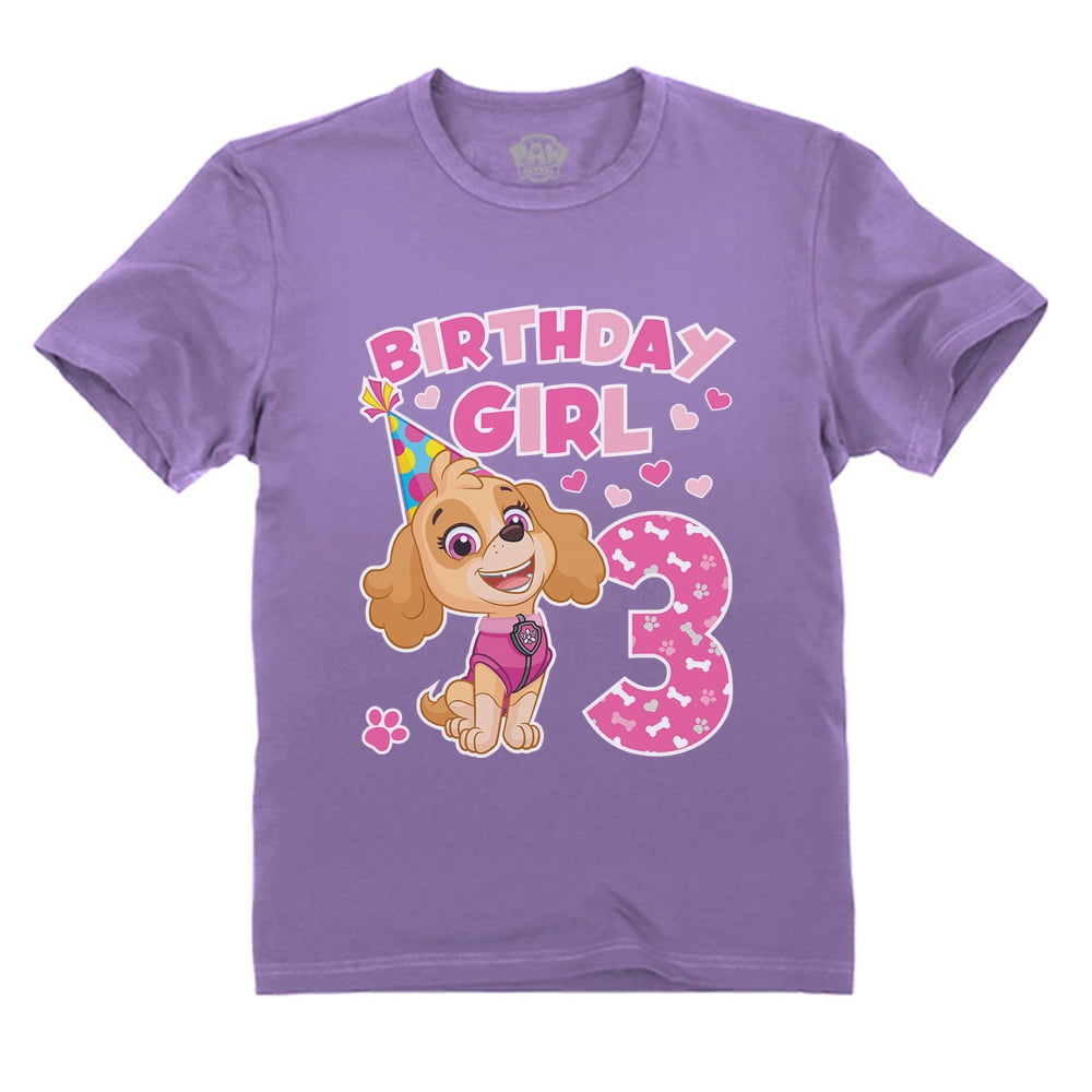 Tstars Girls 3rd Birthday Gift Shirt Birthday Gift for 3 Year Old Paw