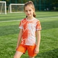 thumbnail image 6 of Weebloom Kids Boys Summer Athletic Outfit Girls Football Quick Drying Training Shirt Shorts Set Basketball Tracksuit Shorts T Shirt Sportsuit Boy Running Sports Clothes Set 9-10 Years Orange, 6 of 6