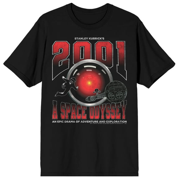 2001 A Space Odyssey Bootleg With Hal Crew Neck Short Sleeve Men's Black T-shirt-Medium