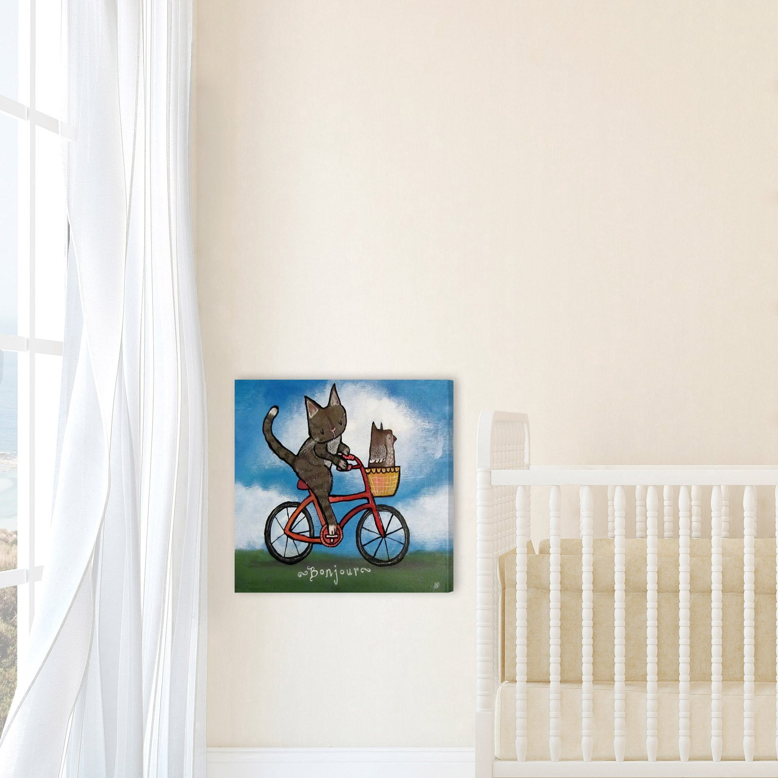 Marmont Hill Bike Riding Cat by Andrea Doss Canvas Wall Art