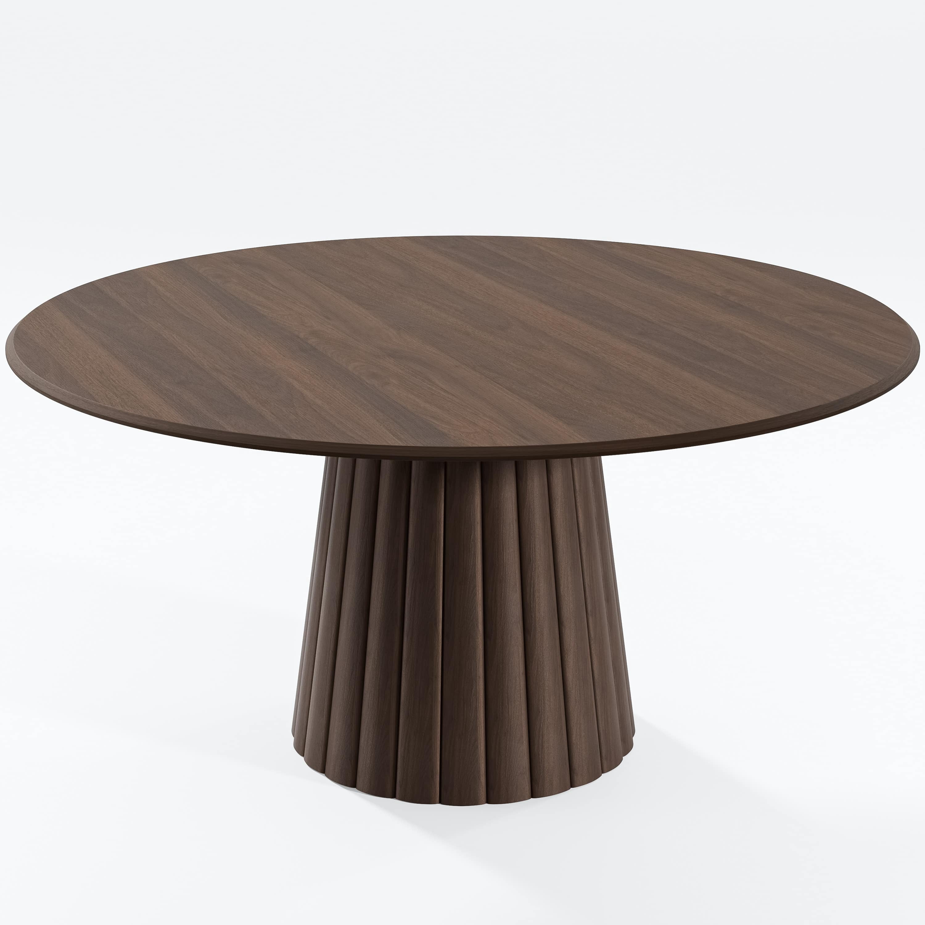 60 in. Soild Wood Walnut Dining Table Round Kitchen Table