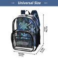 thumbnail image 4 of PVC Transparent Backpacks Clear Backpack for Travel and Outings Blue-purple Snowflakes, 4 of 7