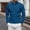 (Fashion 104)Blue, variant on Aimik Men's Long Sleeve Shirt Stand Collar Button Placket Slim Fit Soft Stretch Cotton Blend Casual Golf Top