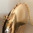 thumbnail image 6 of Jiibva Women's Reflective Oval Clutch with Shoulder Chain - Small Metal Crossbody Bag for Party, Wedding, Cocktail, Prom, 6 of 7