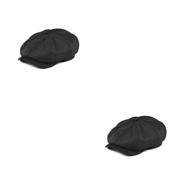 Qarigey Gorra de poliéster para hombre estilo británico Color sólido reemplazo ajustable senderismo viajes fotografía novio boinas negro Negro 2piezas