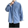 thumbnail image 6 of BVnarty Plaid Shirts for Men Casual Plaid Long Sleeve Shirt with Pockets, Lightweight Turndown Collar Button-Up for Daily Wear, Fall/Winter Style, 6 of 6
