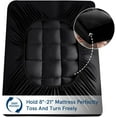 thumbnail image 3 of ELEMUSE RV Short Queen Black Cooling Mattress Topper for back pain, Extra Thick Mattress pad Cover, Plush Soft Pillowtop with Elastic Deep Pocket, Overfilled down alternative filling, 3 of 8