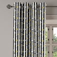 thumbnail image 2 of Ambesonne Striped Grommet Curtain, Vertical Lines Stars, 50" x 84", Black White and Yellow, 2 of 6