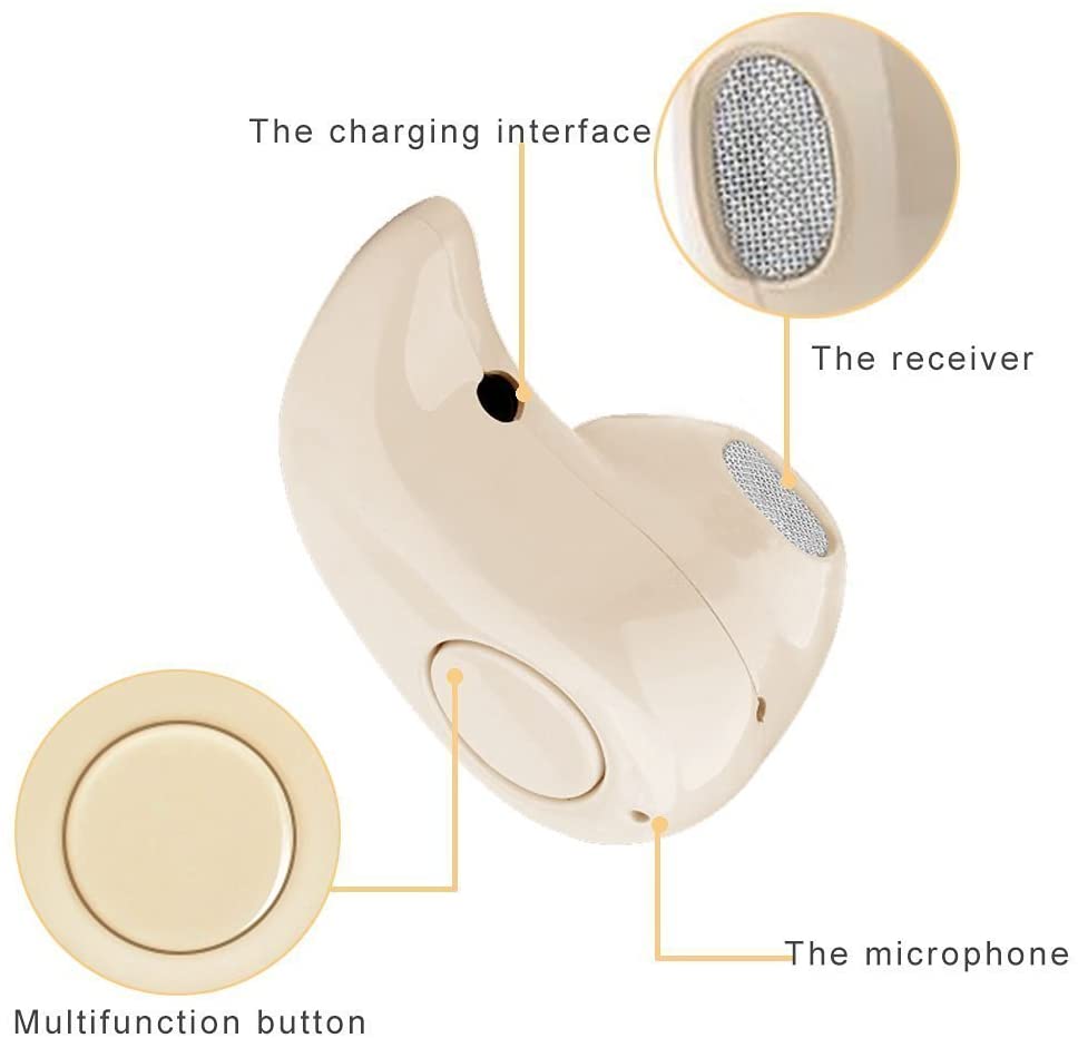 True Wireless Earbuds 4.1 Bluetooth Headphones in-Ear Stereo Wireless Earphones with Microphone (1 piece)(Skin) - image 2 of 6