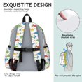 thumbnail image 5 of Dinosaur and Star White Pattern Backpack for School, Cute School Bag with Adjustable Shoulder Straps and Padded Back, 13.4"x11"x4.7", 5 of 5