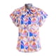 thumbnail image 1 of Blusa casual de manga corta con volantes y pajarita para mujer, 1 of 6