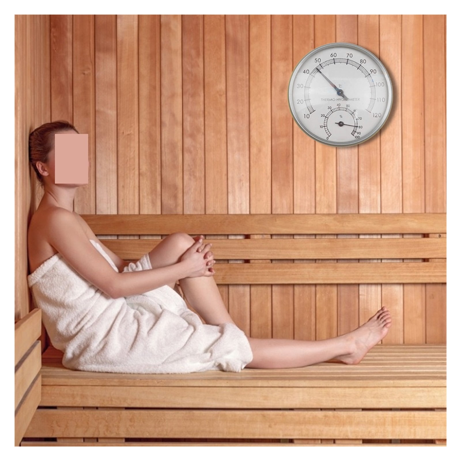 Stainless Steel Case Steam Sauna Thermometer Hygrometer Gauge Hygrothermograph ,Fast Response