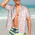 thumbnail image 5 of Lsque Cute Rabbit pattern Hawaiian Shirt for Men, Unisex Summer Beach Casual Short Sleeve Button Down Shirts-Large, 5 of 9