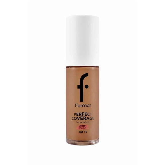 Flormar Perfect Coverage Highly Pigmented & Semi-gloss Finish SPF15 Foundation 30ml - 136 Chesnut