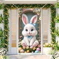 thumbnail image 5 of ChicYu 35×71in Easter Door Cover Egg Bunny Pattern Holiday Door Curtain Durable Washable Fabric Door Decor for Front Porch Home Party Supplies, 5 of 6