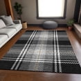 thumbnail image 6 of HomeRoots 674289 5 x 8 ft. Black Ivory & Gold Plaid Washable Machine Made Rectangle Area Rug with UV Protection, 6 of 9