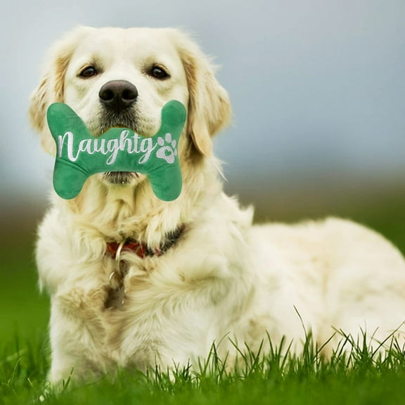 ​Squeaky Santa Dog Toy - 9" Chew Resistant Christmas Pet Toy with Festive Design, Red Velvet (Durable)​​ Green