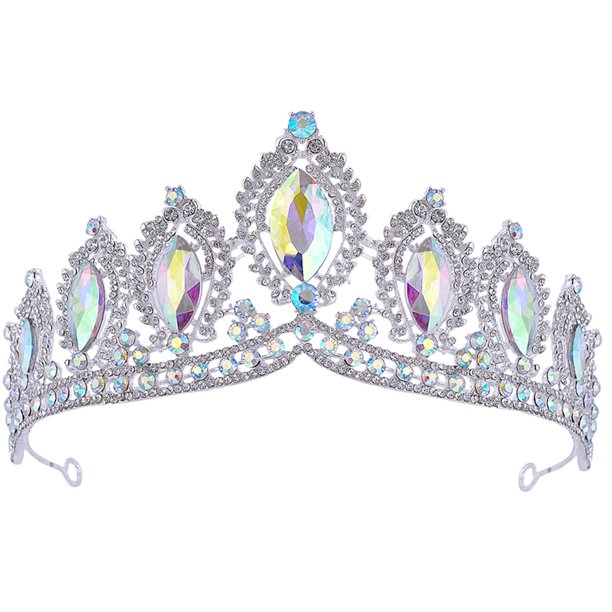 KAKOWELY Diadema de corona de novia con brillantes diamantes de imitación para boda y graduación