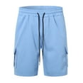 thumbnail image 6 of HCNTES Men's Walkshorts Fit Drawstring Summer Beach Shorts with Elastic Waist(Blue,XL), 6 of 9