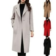 thumbnail image 6 of Dvprdro Women's Long Elegant Trench Coat, Fall Winter Thick Long Sleeve Casual Overcoat Jacket Maxi Long Wool Pea Coat, 6 of 6