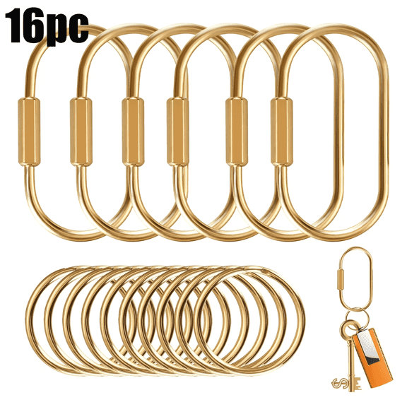 Brass Key Rings Bulk, Key Chain Organizer Holder for Men Women with Secure Screw Locking