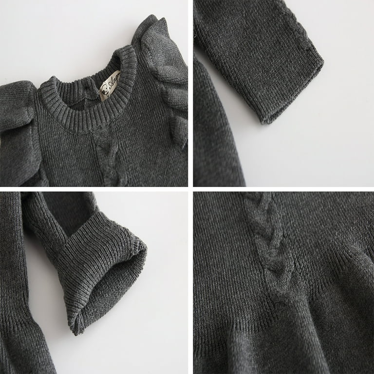 Infant Toddler Baby Girl Sweater Dress Solid Long Sleeve Knit Sweater Fall  Winter Dresses,Brown,2-3 Years - Walmart.com