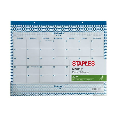 Staples 2019 Monthly Desk Pad 12 Months January Start 21 3 4 X17