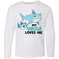 thumbnail image 3 of Inktastic My Uncle Loves Me with Cute Sharks Long Sleeve Youth T-Shirt, 3 of 5