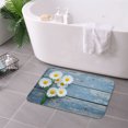 thumbnail image 3 of FJPT Non Slip Flannel Polyester Floor Mat With Daisy Flower Design For Bathroom Kitchen Bedroom Decor 16x24 inch, 3 of 5