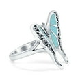 thumbnail image 2 of Butterfly Ring Oxidized Turquoise 925 Sterling Silver Size 10, 2 of 6