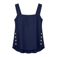 thumbnail image 4 of Fewfanhot Women's Linen Square Neck Tank Tops, Casual Sleeveless Button Detail Camisole, Summer Loose Fit Flowy Daily Blouses, S-3XL, 4 of 7