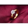 thumbnail image 2 of Round Solitaire White, Cubic Zirconia Engagement Rings, Stainless Steel, Count per Pack 1, 2 of 6