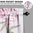 thumbnail image 5 of Pioneer Kitchen Curtains and Valance Set 36 Inch Tier Vintage Colorful Peony Flower Plants 3 Pieces Set Dining Room Small Curtain Drapes Cafe Curtains Valance for Home Decor Rod Pocket, 5 of 6