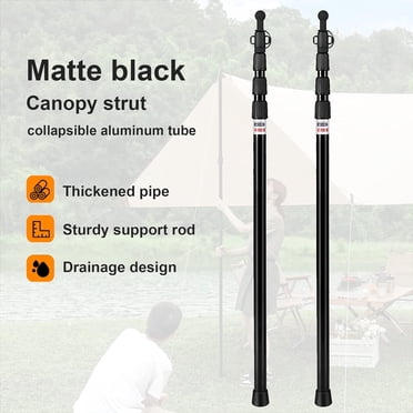 MAVEEK Adjustable Tent Poles - Telescoping Aluminum Tarp Rods 38-93 Inches (2-Pack)