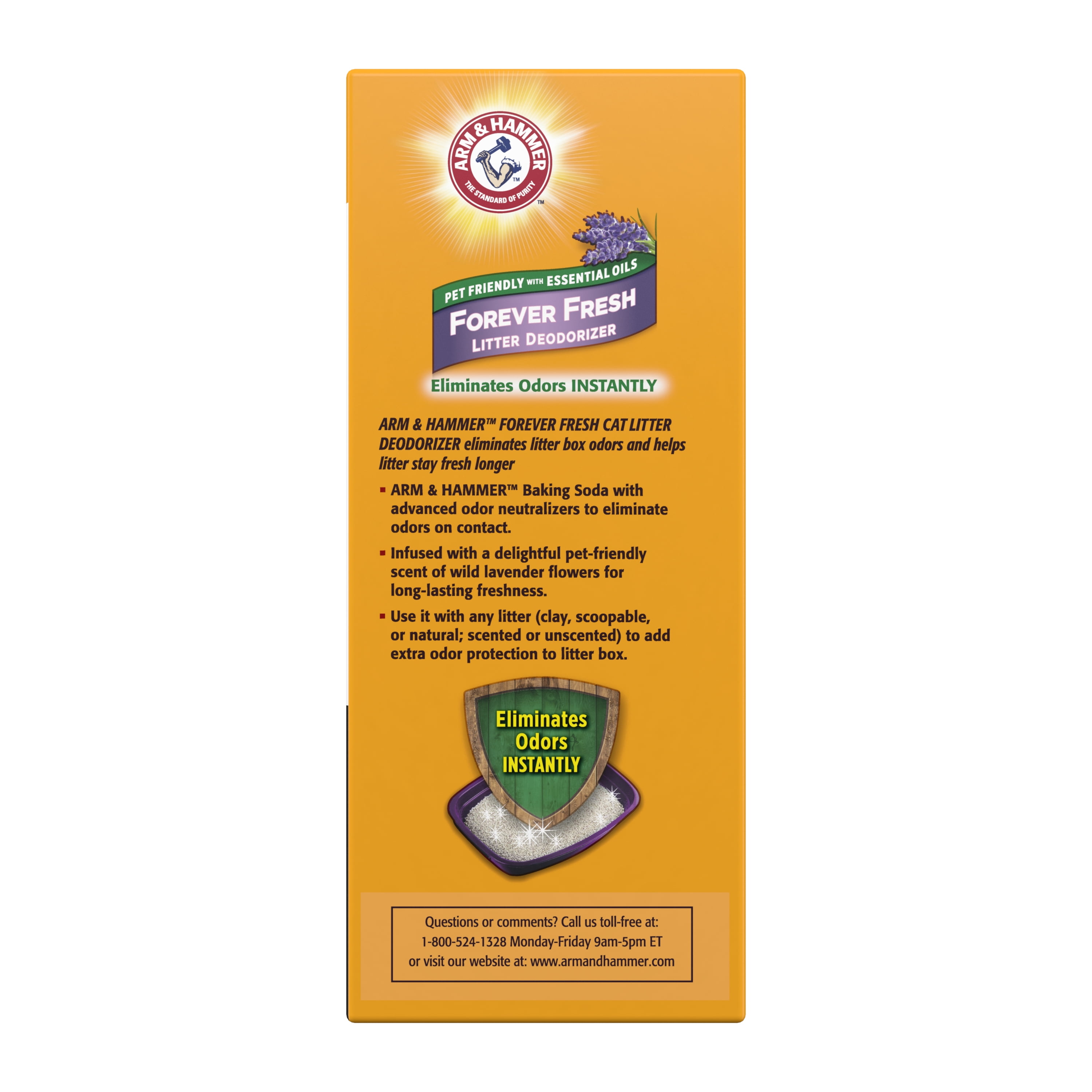 (2 pack) ARM & HAMMER Forever Fresh Cat Litter Deodorizer, Pet-Friendly Lavender Scent, 42.6 oz