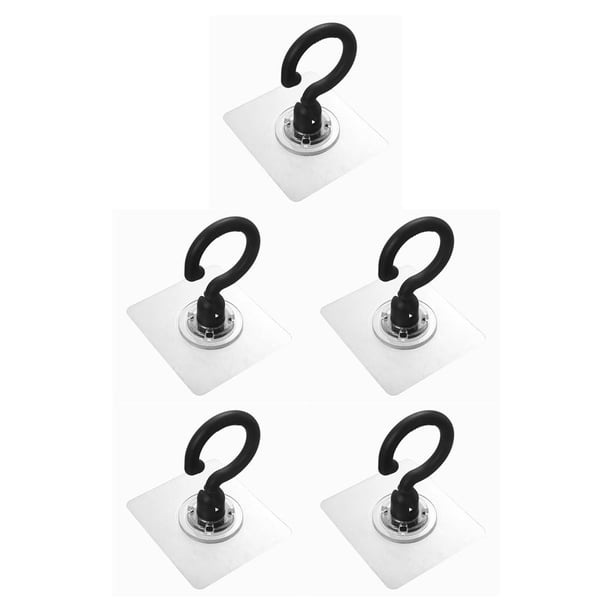 Toystoory Gancho giratorio autoadhesivo para montaje en pared, colgador de almacenamiento para dormitorio y sala de estar, accesorios Negro 5piezas