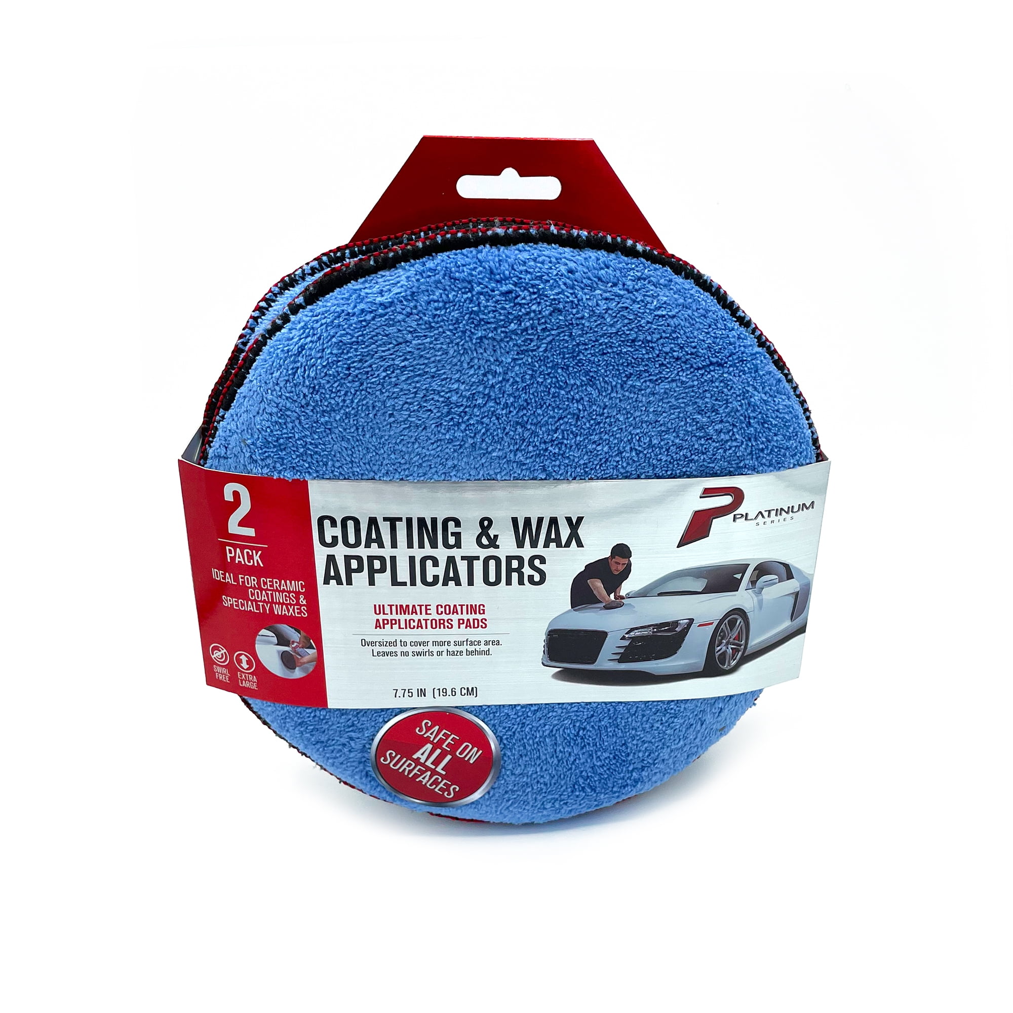 Paint Sponge Applicator for Arts and Crafts & Car Waxing 2 Pack Double-Sided Round Blue 