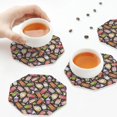 thumbnail image 6 of Bingfone Vintage Milk Tea Leather Drinks Coasters with Set of 6,Suitable for Home Kitchen,Coffee Cup Coasters Home Gift, 6 of 7