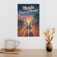 thumbnail image 3 of Retro Vintage Travel Poster Wall Decor Paseo De Montejo Merida Mexico Sunrise Promenade Colonial Homes Print Print Poster, 3 of 8