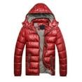 thumbnail image 3 of Men Winter Stand Collar Hooded Down Jacket Slim Fit Cotton Padded Coat Outwear, 3 of 7