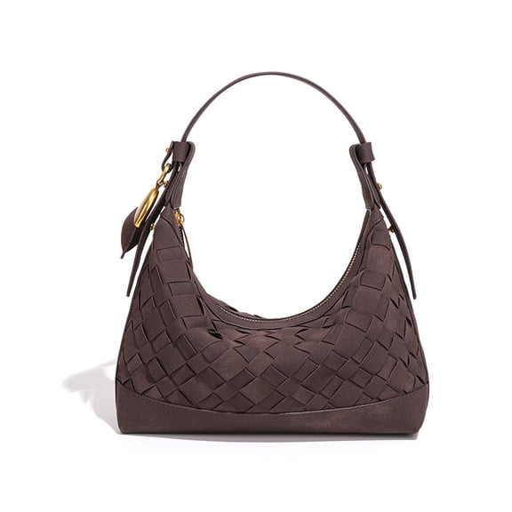PRIYAL Woven Purse for Women Suede Leather Shoulder Bag Vegan Tote Bags Suede Hobo Handbag